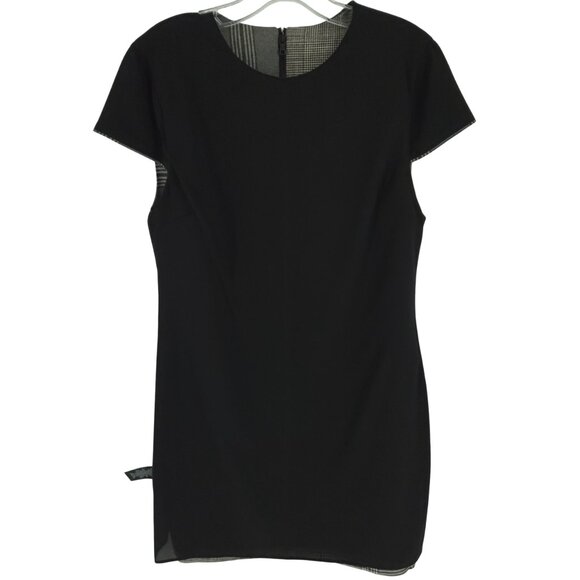 Alice + Olivia Coley Plaid Cap Sleeve Dress Microplaid Houndstooth Sparkle 8 - Picture 8 of 16